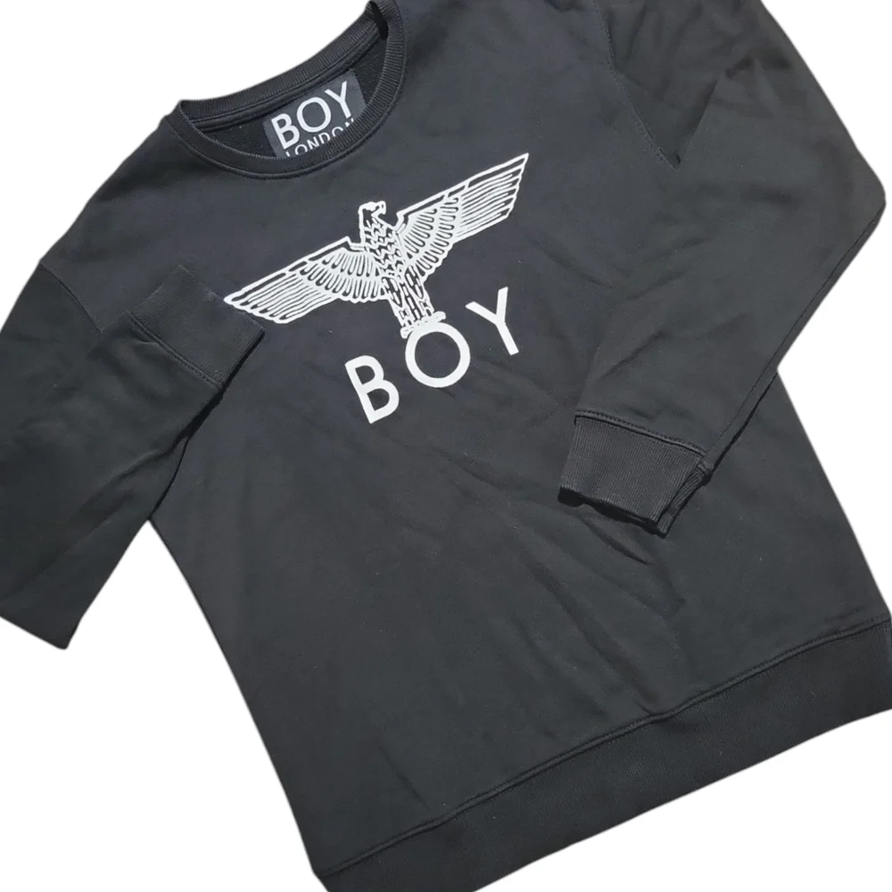 Boy London Boy Eagle Scribble Sweatshirt Size Sm Black White Minor Callouts - Picture 3 of 11
